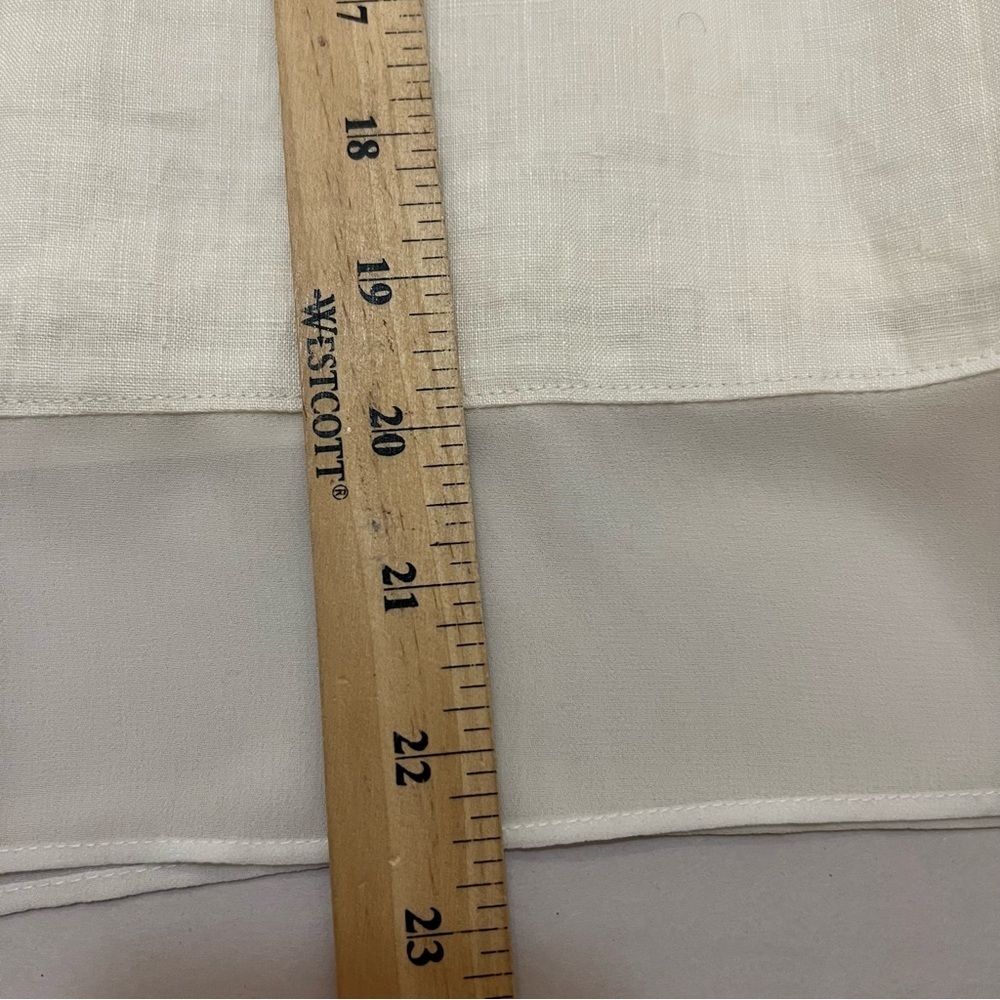 Mexx White Linen Pencil Skirt Knee-Length with Chiffon Hem Trim - Picture 4 of 4